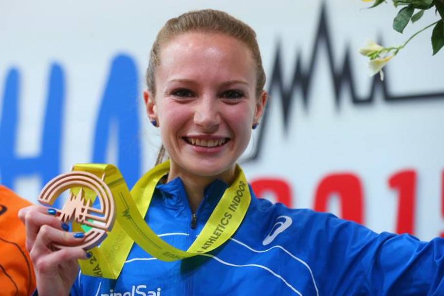 Federica Del Buono, bronzo nei 1500 m agli Europei indoor di Praga 2015. GETTY 